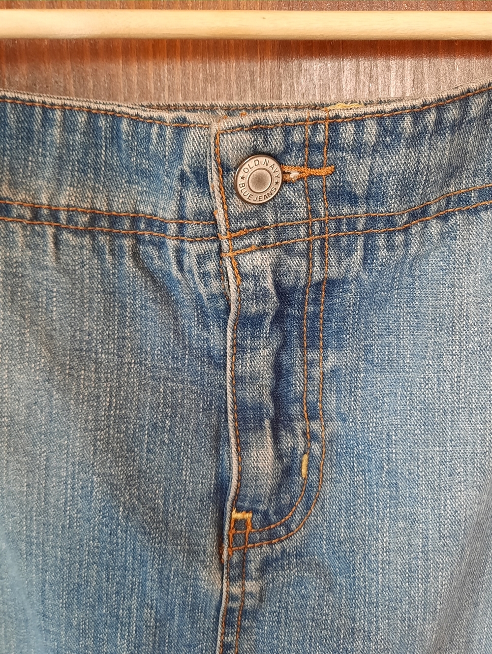 Vintage Y2K Old Navy 100% Cotton Medium Wash Denim Jean Maxi Skirt Size 18 - Picture 4 of 11